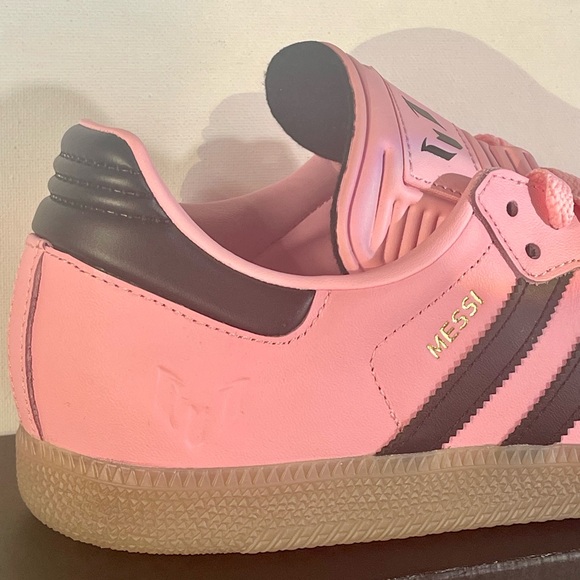 NIB ADIDAS MESSI CLASSIC SAMBA PINK INDOOR LEATHER SOCCER SHOES MENS 10 - Picture 12 of 16